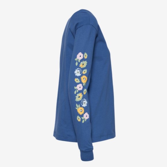 NEW Vans Deco Ditsy Floral Crew Neck Long Sleeve T-Shirt Blue size MEDIUM - Picture 3 of 3